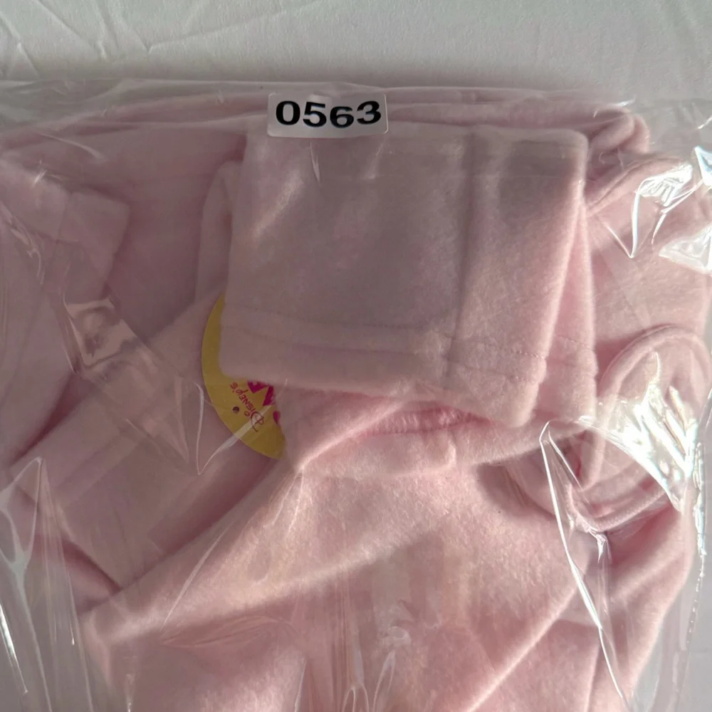 Vintage Y2K‎ Disney Baby Mickey Minnie Pink Fleece Set Faux Fur Coat Pants 12M